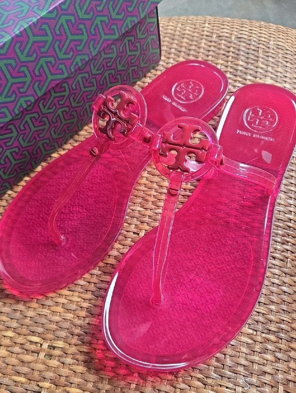 Tory Burch Hot Pink Mini Miller Jelly Thong Sandal